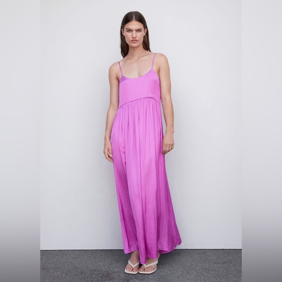 Mango Scoop Neck Satin Dress - Picture 1 of 10